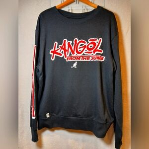 KANGOL MEN'S LONG SLEEVES PULLOVER BLACK SWEATSHIRT SIZE XL
